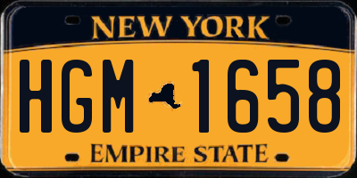 NY license plate HGM1658