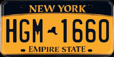 NY license plate HGM1660