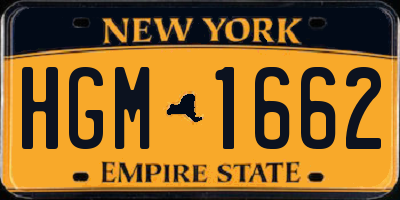 NY license plate HGM1662