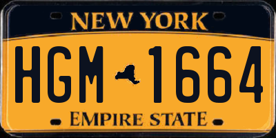 NY license plate HGM1664