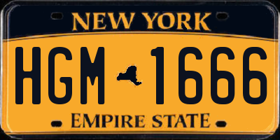 NY license plate HGM1666