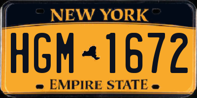 NY license plate HGM1672