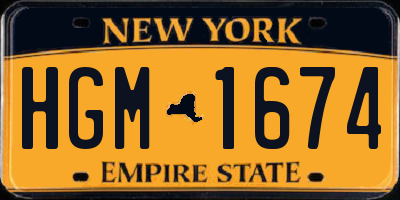 NY license plate HGM1674