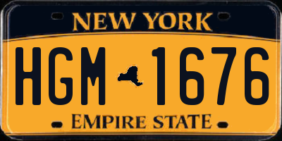 NY license plate HGM1676