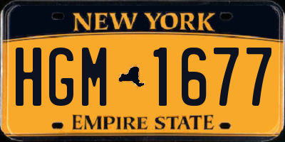 NY license plate HGM1677