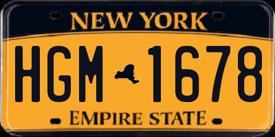 NY license plate HGM1678