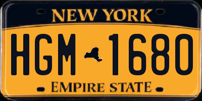 NY license plate HGM1680