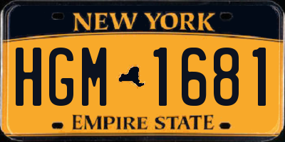 NY license plate HGM1681