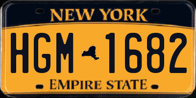 NY license plate HGM1682