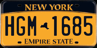 NY license plate HGM1685