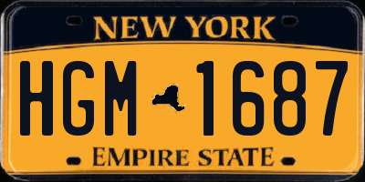 NY license plate HGM1687