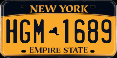 NY license plate HGM1689