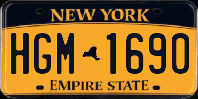 NY license plate HGM1690