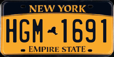 NY license plate HGM1691