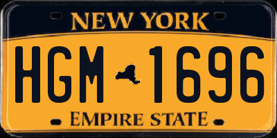 NY license plate HGM1696