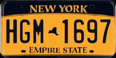 NY license plate HGM1697