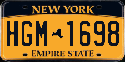 NY license plate HGM1698