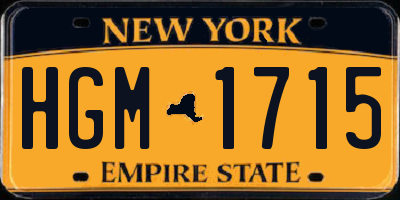 NY license plate HGM1715