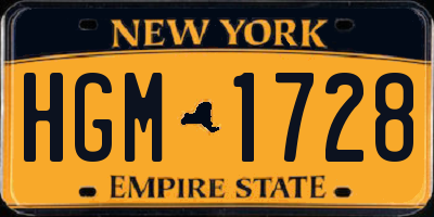 NY license plate HGM1728