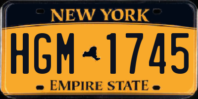 NY license plate HGM1745