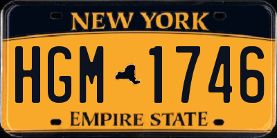 NY license plate HGM1746