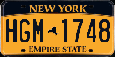 NY license plate HGM1748