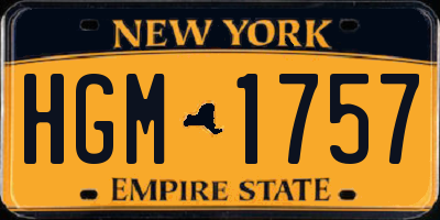 NY license plate HGM1757