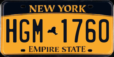 NY license plate HGM1760