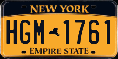 NY license plate HGM1761