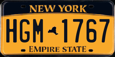 NY license plate HGM1767