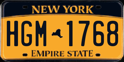 NY license plate HGM1768