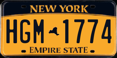NY license plate HGM1774