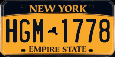 NY license plate HGM1778