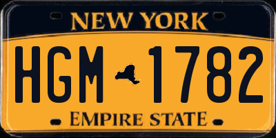 NY license plate HGM1782