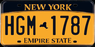 NY license plate HGM1787