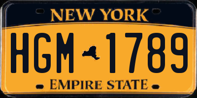 NY license plate HGM1789