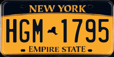 NY license plate HGM1795