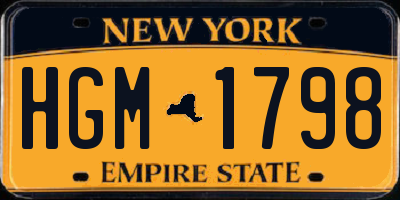 NY license plate HGM1798