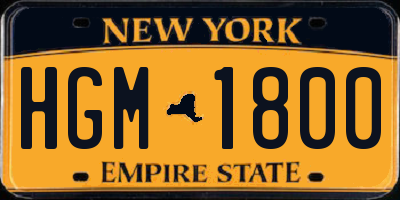 NY license plate HGM1800