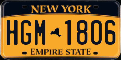 NY license plate HGM1806