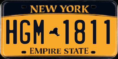 NY license plate HGM1811