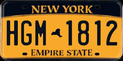 NY license plate HGM1812