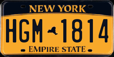 NY license plate HGM1814