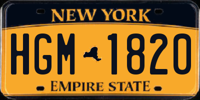 NY license plate HGM1820