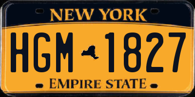 NY license plate HGM1827