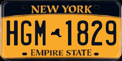 NY license plate HGM1829