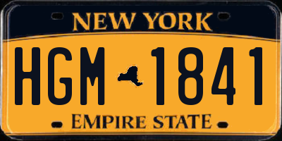 NY license plate HGM1841