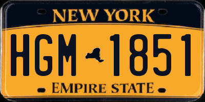 NY license plate HGM1851