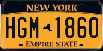 NY license plate HGM1860