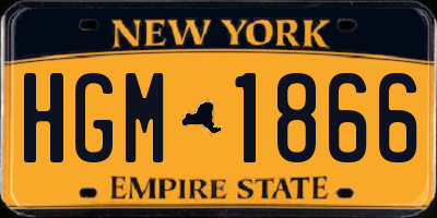 NY license plate HGM1866